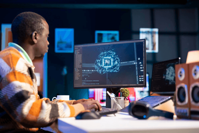 AI and technology interface on computer screen